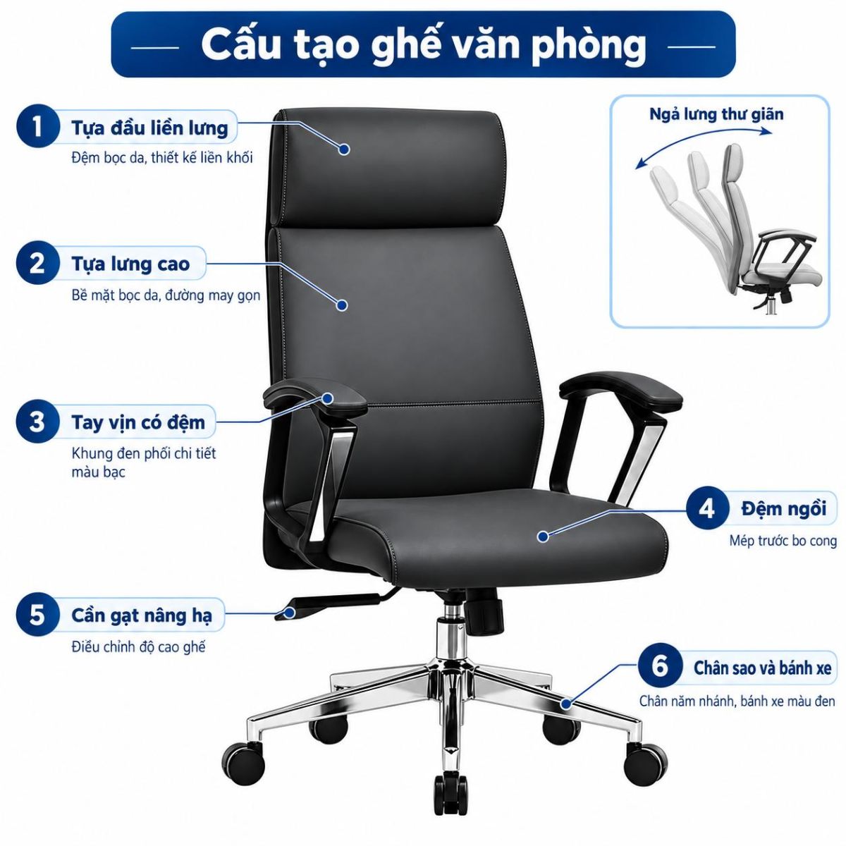 Ghế giám đốc da làm việc văn phòng GX-HP35