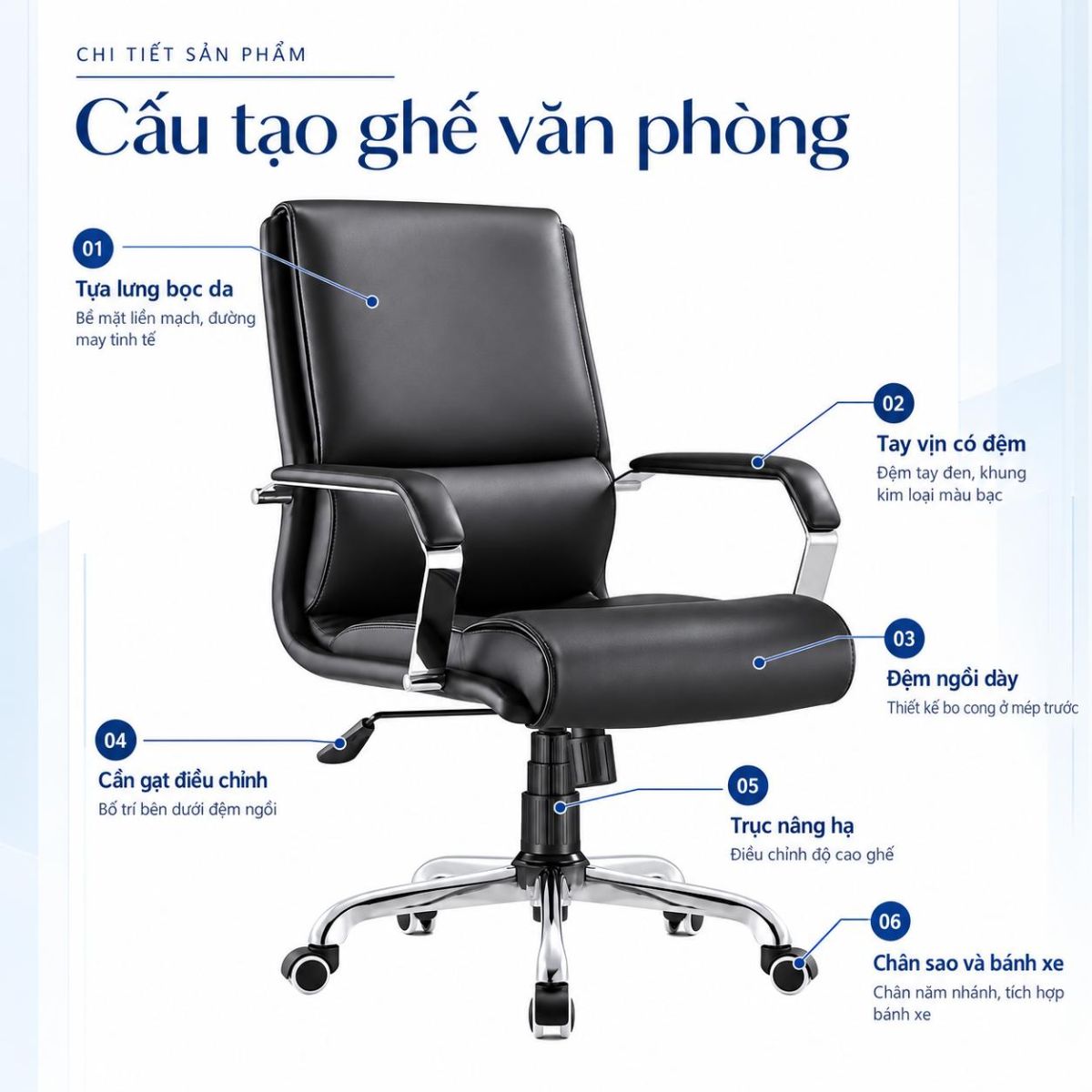 ghế văn phòng làm việc da GX-HP32