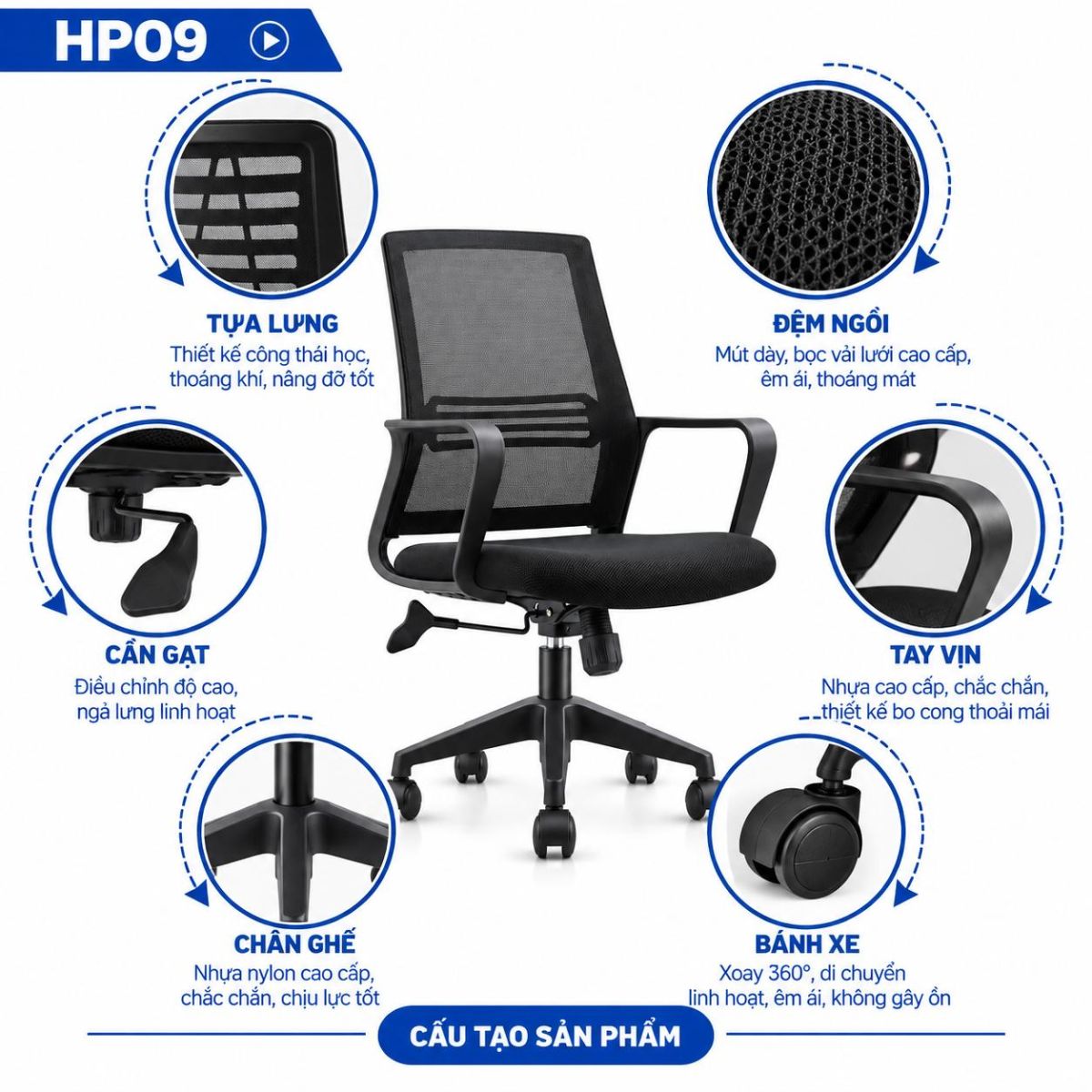 ghế xoay văn phòng HP09