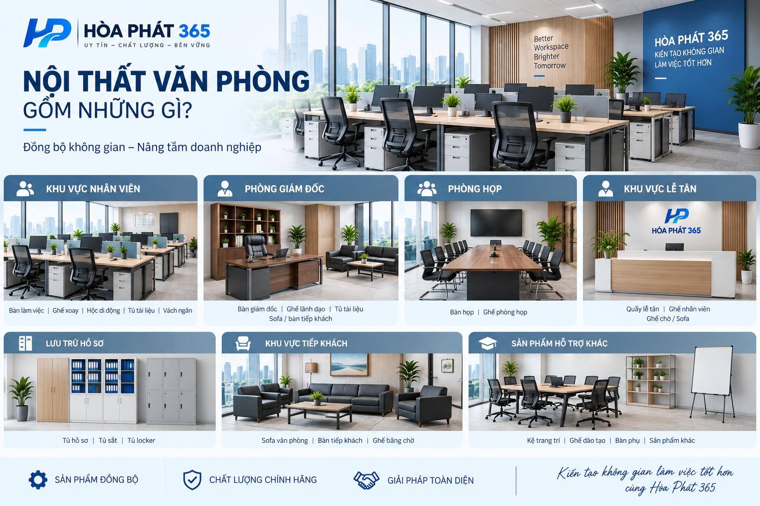 Nội thất văn phòng gồm những gì?