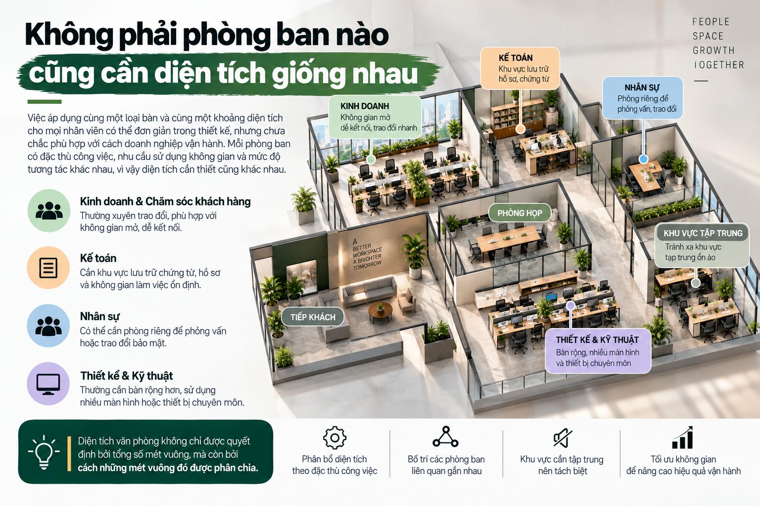 không phải diện tích nào củng giống nhau