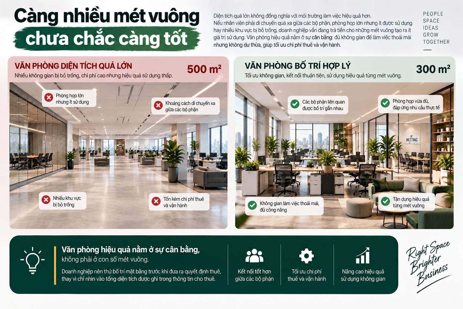 Càng nhiều mét vuông chưa chắc càng tốt