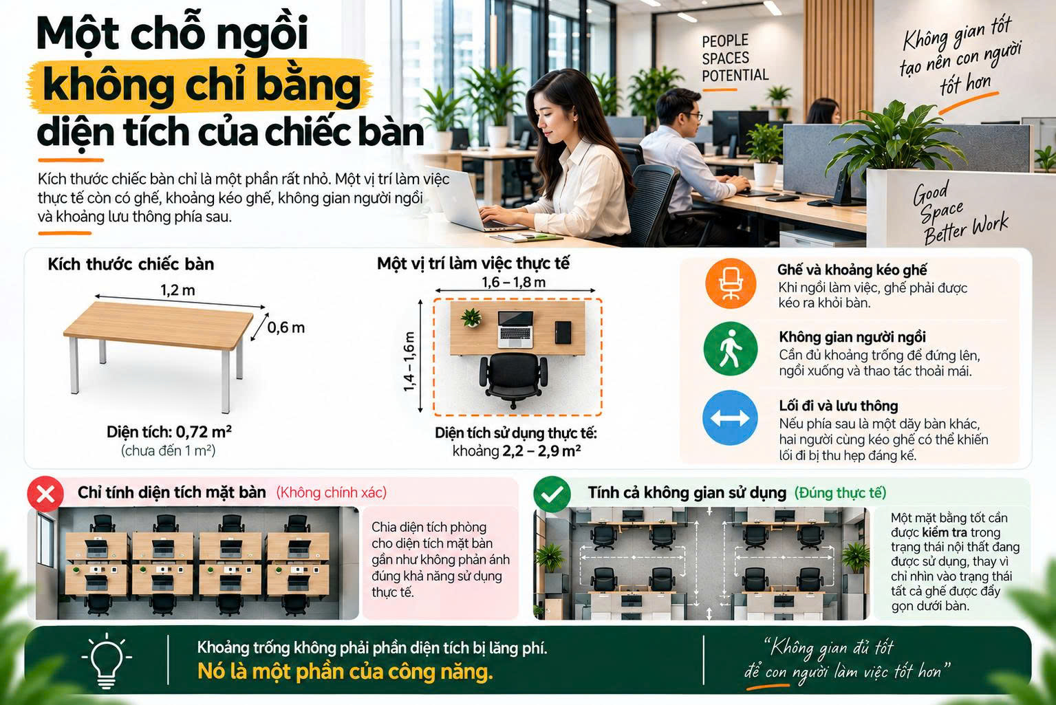 Một chỗ ngồi không chỉ bằng diện tích của chiếc bàn